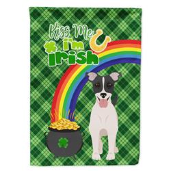 15.5 x 11.25 in. Black & White Smooth Jack Russell Terrier Saint Patricks Day Flag - Garden Size
