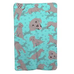 58 x 36 in. Blue, Grey Labrador Retriever Soft Travel Blanket with Bag