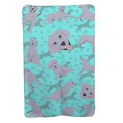 58 x 36 in. Blue, Silver Labrador Retriever Soft Travel Blanket with Bag