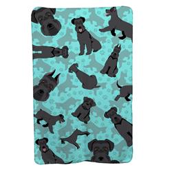 58 x 36 in. Blue, Black Schnauzer Soft Travel Blanket with Bag