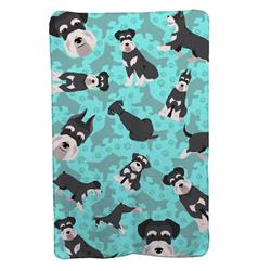 58 x 36 in. Blue, Black & Silver Schnauzer Soft Travel Blanket with Bag