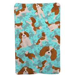 58 x 36 in. Blue Blenheim Cavalier Spaniel Soft Travel Blanket with Bag