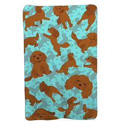 58 x 36 in. Blue, Ruby Cavalier Spaniel Soft Travel Blanket with Bag