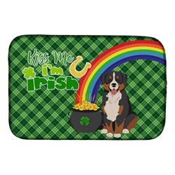 21 x 14 in. Bernese Mountain Dog Saint Patricks Day Dish Drying Mat