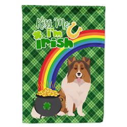 15.5 x 11.25 in. Sable Sheltie Saint Patricks Day Flag - Garden Size
