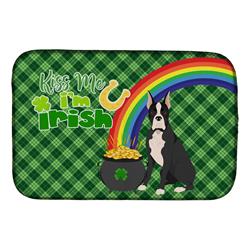 21 x 14 in. Black Boxer Saint Patricks Day Dish Drying Mat