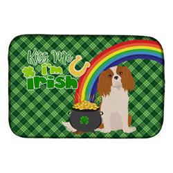 21 x 14 in. Blenheim Cavalier Spaniel Saint Patricks Day Dish Drying Mat