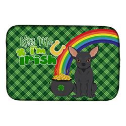 21 x 14 in. Black Chihuahua Saint Patricks Day Dish Drying Mat