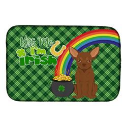 21 x 14 in. Chocolate Chihuahua Saint Patricks Day Dish Drying Mat