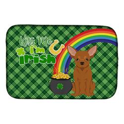 21 x 14 in. Red Chihuahua Saint Patricks Day Dish Drying Mat