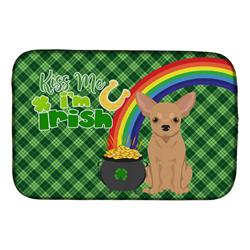 21 x 14 in. Gold Chihuahua Saint Patricks Day Dish Drying Mat