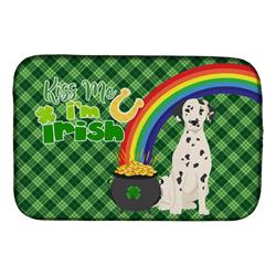 21 x 14 in. Dalmatian Saint Patricks Day Dish Drying Mat
