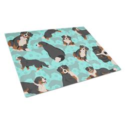 MLM1001LCB 15 x 12 in. Blue Bernese Mountain Dog Glass Cutting Board - Large