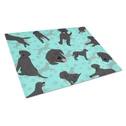 MLM1007LCB 15 x 12 in. Blue, Black Labrador Retriever Glass Cutting Board - Large