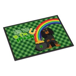 24 x 36 in. Black & Tan Cavalier Spaniel Saint Patricks Day Indoor or Outdoor Mat