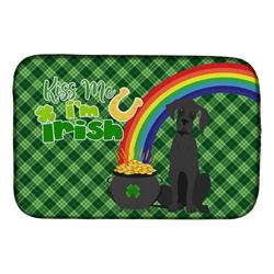 21 x 14 in. Black Great Dane Saint Patricks Day Dish Drying Mat