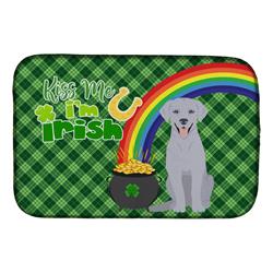 21 x 14 in. Silver Labrador Retriever Saint Patricks Day Dish Drying Mat