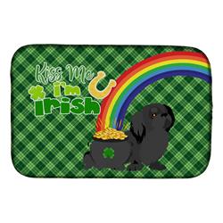 21 x 14 in. Black Pekingese Saint Patricks Day Dish Drying Mat