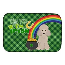 21 x 14 in. Toy Cream Poodle Saint Patricks Day Dish Drying Mat