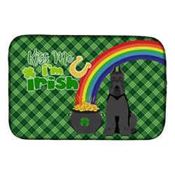 21 x 14 in. Black Schnauzer Saint Patricks Day Dish Drying Mat