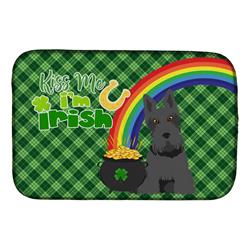 21 x 14 in. Black Scottish Terrier Saint Patricks Day Dish Drying Mat