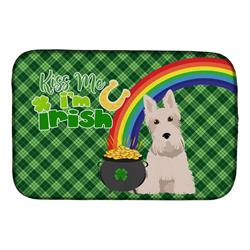 21 x 14 in. Wheaten Scottish Terrier Saint Patricks Day Dish Drying Mat