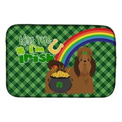 21 x 14 in. Red Shih Tzu Saint Patricks Day Dish Drying Mat