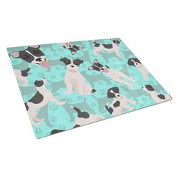 15 x 12 in. Blue Jack Russell Terrier Glass Cutting Board - Large
