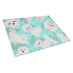 15 x 12 in. Blue Maltese Glass Cutting Board - Large