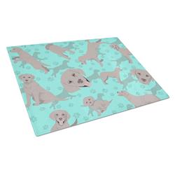 15 x 12 in. Blue, Grey Labrador Retriever Glass Cutting Board - Large