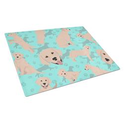 MLM1056LCB 15 x 12 in. Blue, Yellow Labrador Retriever Glass Cutting Board - Large