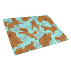 MLM1065LCB 15 x 12 in. Blue, Ruby Cavalier Spaniel Glass Cutting Board - Large