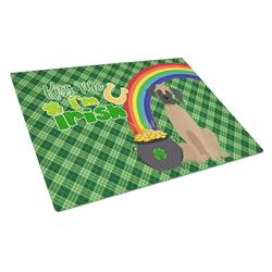 WDK4845LCB 15 x 12 in. Fawn Great Dane Saint Patricks Day Glass Cutting Board - Large