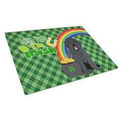 WDK4862LCB 15 x 12 in. Black Newfoundland Saint Patricks Day Glass Cutting Board - Large