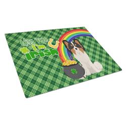 WDK4869LCB 15 x 12 in. Tricolor Papillon Saint Patricks Day Glass Cutting Board - Large