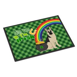 24 x 36 in. Black & Silver German Shepherd Saint Patricks Day Indoor or Outdoor Mat