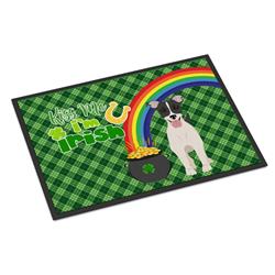 WDK4850JMAT 24 x 36 in. Black & White Smooth Jack Russell Terrier Saint Patricks Day Indoor or Outdoor Mat