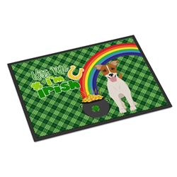 WDK4852JMAT 24 x 36 in. Brown & White Smooth Jack Russell Terrier Saint Patricks Day Indoor or Outdoor Mat