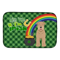 21 x 14 in. Red Wheaten Terrier Saint Patricks Day Dish Drying Mat