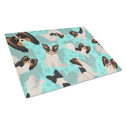MLM1082LCB 15 x 12 in. Blue, Tricolor Papillon Glass Cutting Board - Large