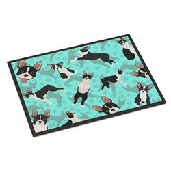 24 x 36 in. Blue Boston Terrier Indoor or Outdoor Mat