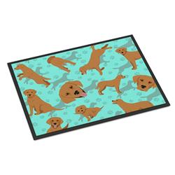 24 x 36 in. Blue, Red Fox Labrador Retriever Indoor or Outdoor Mat