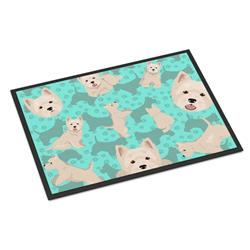 24 x 36 in. Blue Westie Indoor or Outdoor Mat