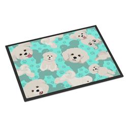 24 x 36 in. Blue Bichon Frise Indoor or Outdoor Mat