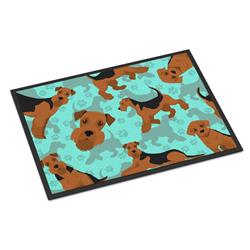 24 x 36 in. Blue Airedale Terrier Indoor or Outdoor Mat