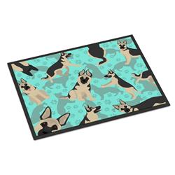 24 x 36 in. Blue, Black & Silver German Shepherd Indoor or Outdoor Mat