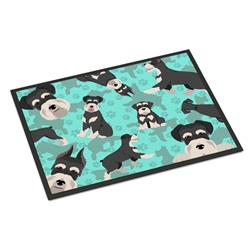 24 x 36 in. Blue, Black & Silver Schnauzer Indoor or Outdoor Mat
