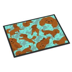 24 x 36 in. Blue, Ruby Cavalier Spaniel Indoor or Outdoor Mat