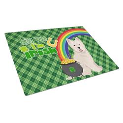 WDK4918LCB 15 x 12 in. Westie West Highland White Terrier Saint Patricks Day Glass Cutting Board - Large