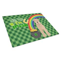 WDK4919LCB 15 x 12 in. Red Wheaten Terrier Saint Patricks Day Glass Cutting Board - Large